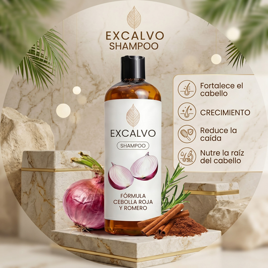 Excalvo - Cabello más abundante, fuerte y con volumen en semanas
